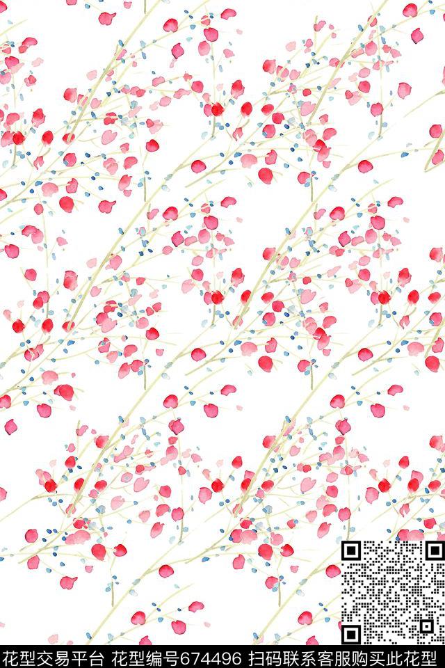 花朵花卉数码印花华亿平台下载（图片编号: 674496） - 瓦栏（Walan）