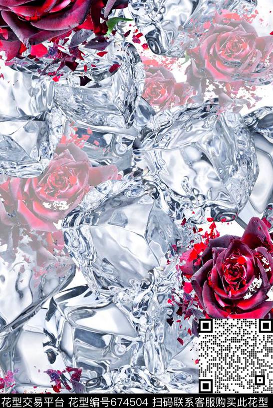 乱花花朵花卉数码印花华亿平台下载（图片编号: 674504） - 瓦栏（Walan）