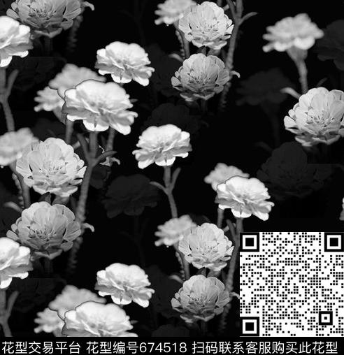 小碎花大花花朵数码印花华亿平台下载（图片编号: 674518） - 瓦栏（Walan）
