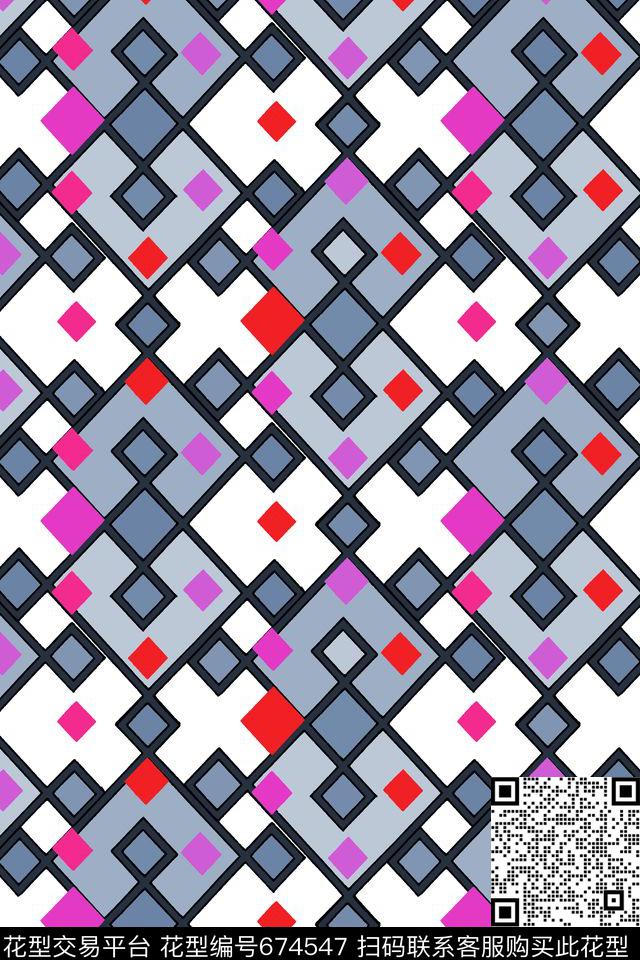 方格小方块色块传统印花华亿平台下载（图片编号: 674547） - 瓦栏（Walan）