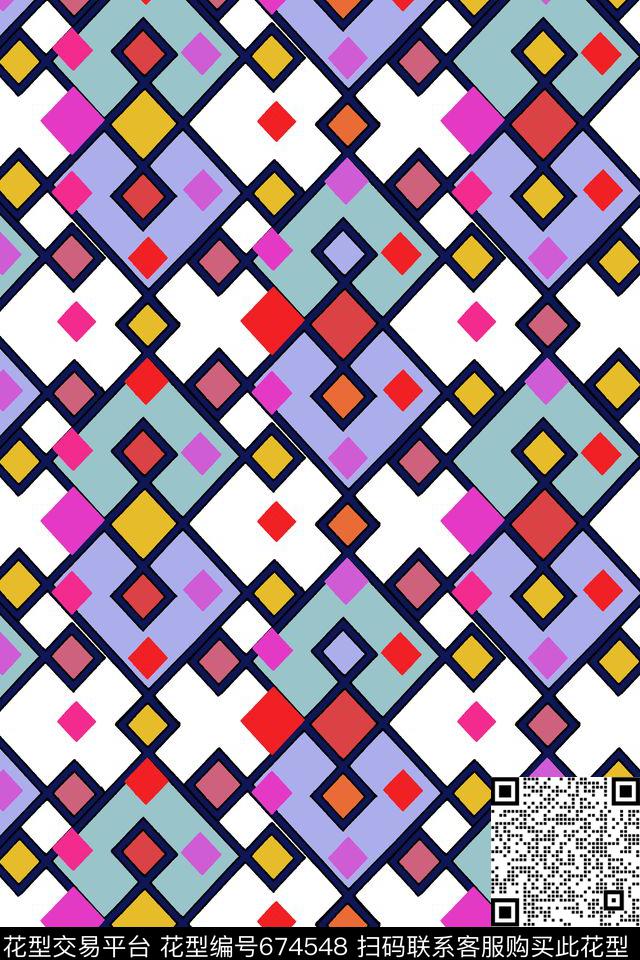 方格小方块色块传统印花华亿平台下载（图片编号: 674548） - 瓦栏（Walan）