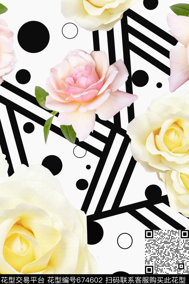 花朵波点圆点数码印花华亿平台下载（图片编号: 674602） - 瓦栏（Walan）