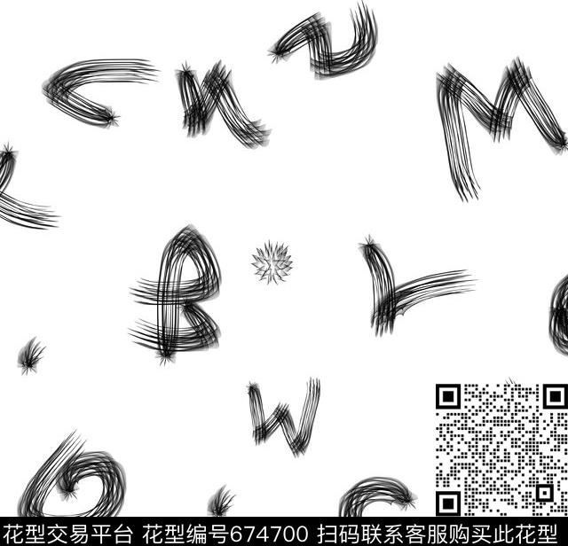 动感字母创意数码印花华亿平台下载（图片编号: 674700） - 瓦栏（Walan）