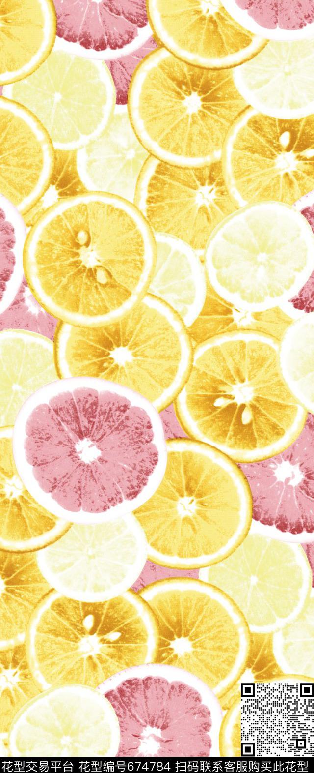 水果柠檬数码印花华亿平台下载（图片编号: 674784） - 瓦栏（Walan）