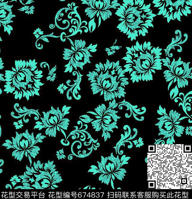 小碎花花朵花卉传统印花华亿平台下载（图片编号: 674837） - 瓦栏（Walan）
