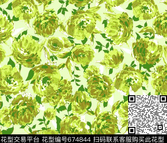 花卉花朵牡丹传统印花华亿平台下载（图片编号: 674844） - 瓦栏（Walan）