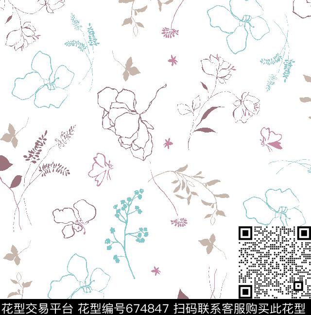 乱花小碎花花卉传统印花华亿平台下载（图片编号: 674847） - 瓦栏（Walan）