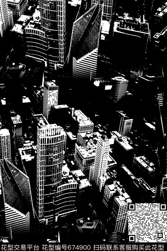 都市建筑几何数码印花华亿平台下载（图片编号: 674900） - 瓦栏（Walan）