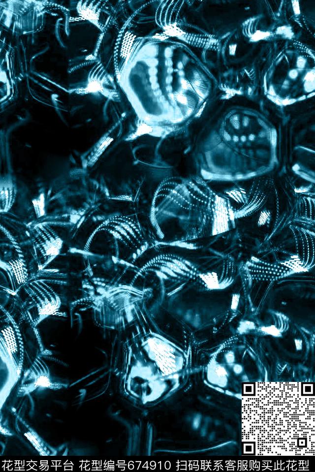 抽象锦鲤艺术数码印花华亿平台下载（图片编号: 674910） - 瓦栏（Walan）