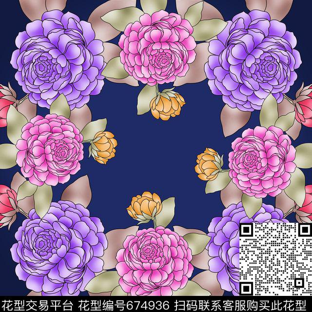 花卉时尚大牌传统印花华亿平台下载（图片编号: 674936） - 瓦栏（Walan）