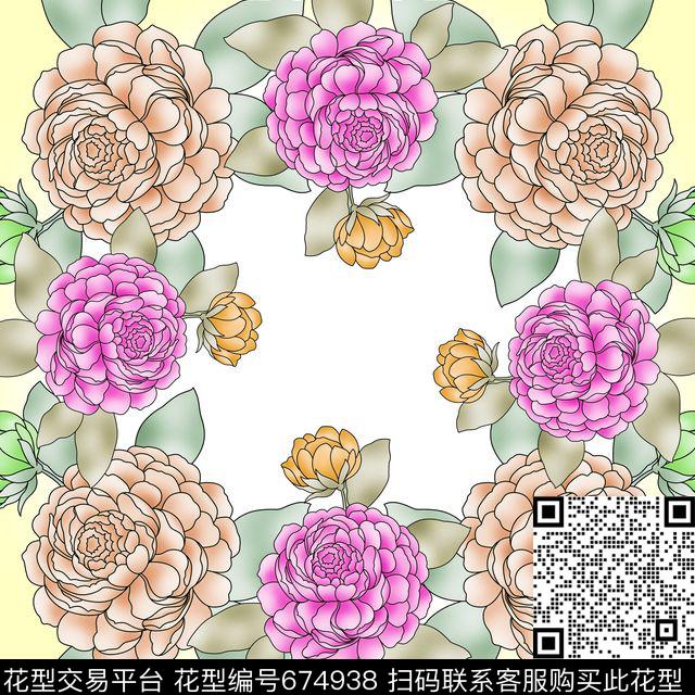 花卉时尚大牌传统印花华亿平台下载（图片编号: 674938） - 瓦栏（Walan）