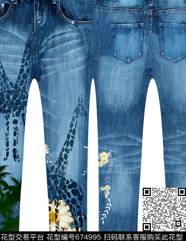 定位牛仔裤数码印花华亿平台下载（图片编号: 674995） - 瓦栏（Walan）
