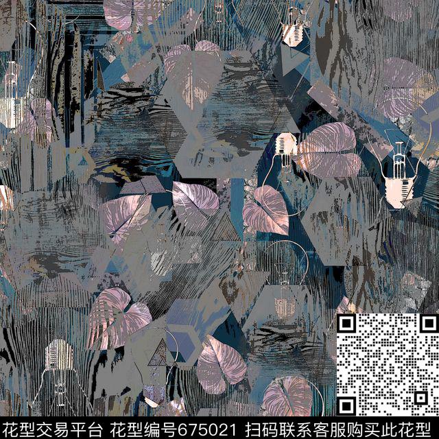 叶子纹理数码印花华亿平台下载（图片编号: 675021） - 瓦栏（Walan）