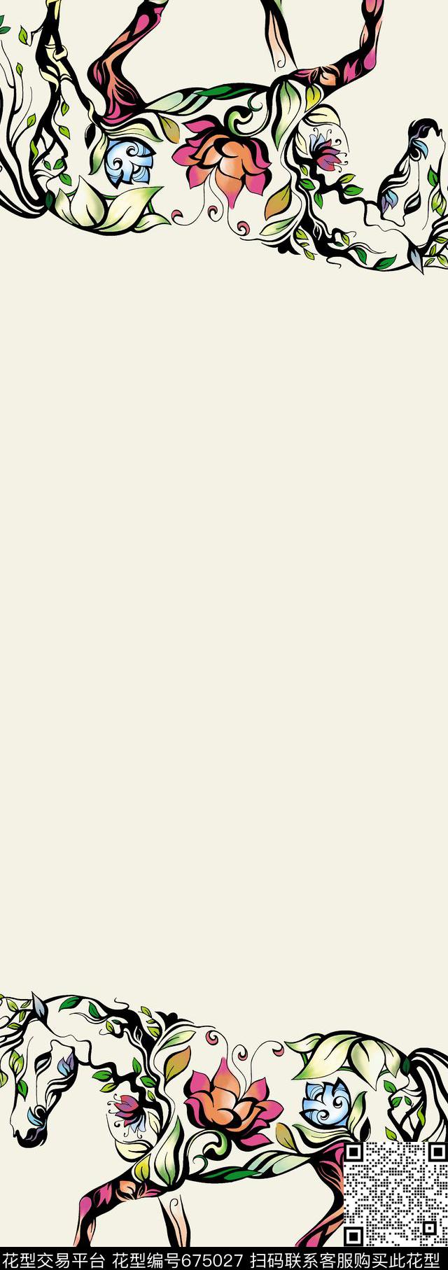 花卉马丝巾数码印花华亿平台下载（图片编号: 675027） - 瓦栏（Walan）