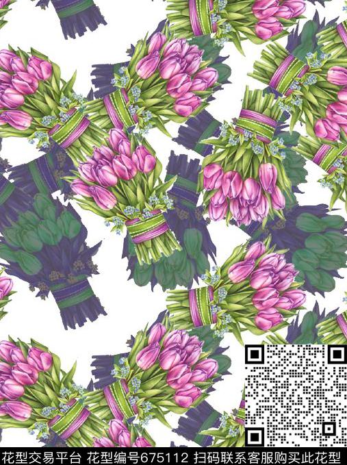 大花小碎花花朵数码印花华亿平台下载（图片编号: 675112） - 瓦栏（Walan）