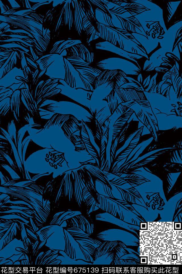 植物假日旅行热带植物传统印花华亿平台下载（图片编号: 675139） - 瓦栏（Walan）