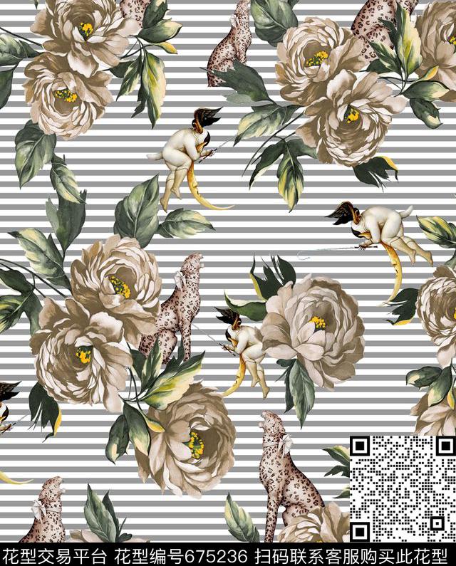 神话欧式风格花卉数码印花华亿平台下载（图片编号: 675236） - 瓦栏（Walan）