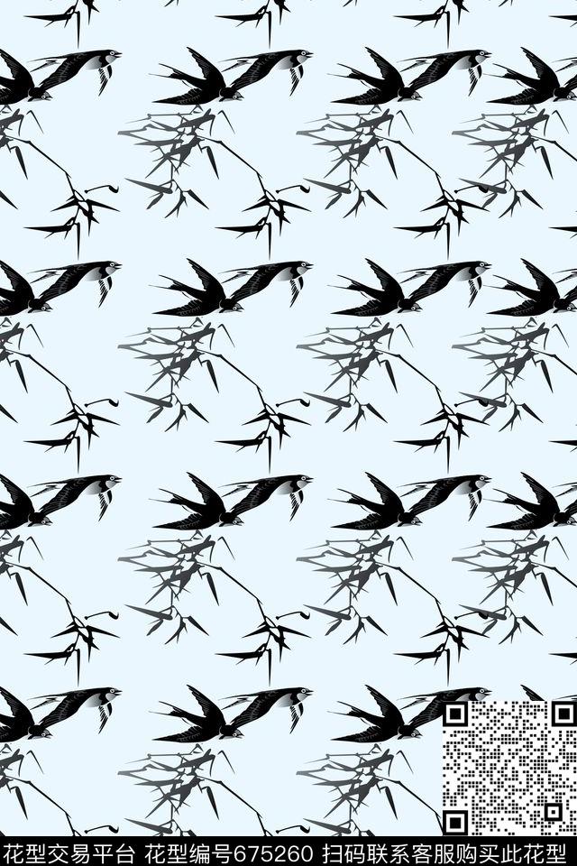 鸟传统印花华亿平台下载（图片编号: 675260） - 瓦栏（Walan）