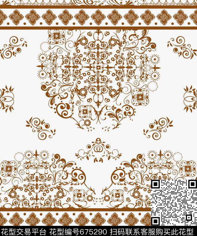异域风情民族风传统花卉传统印花华亿平台下载（图片编号: 675290） - 瓦栏（Walan）