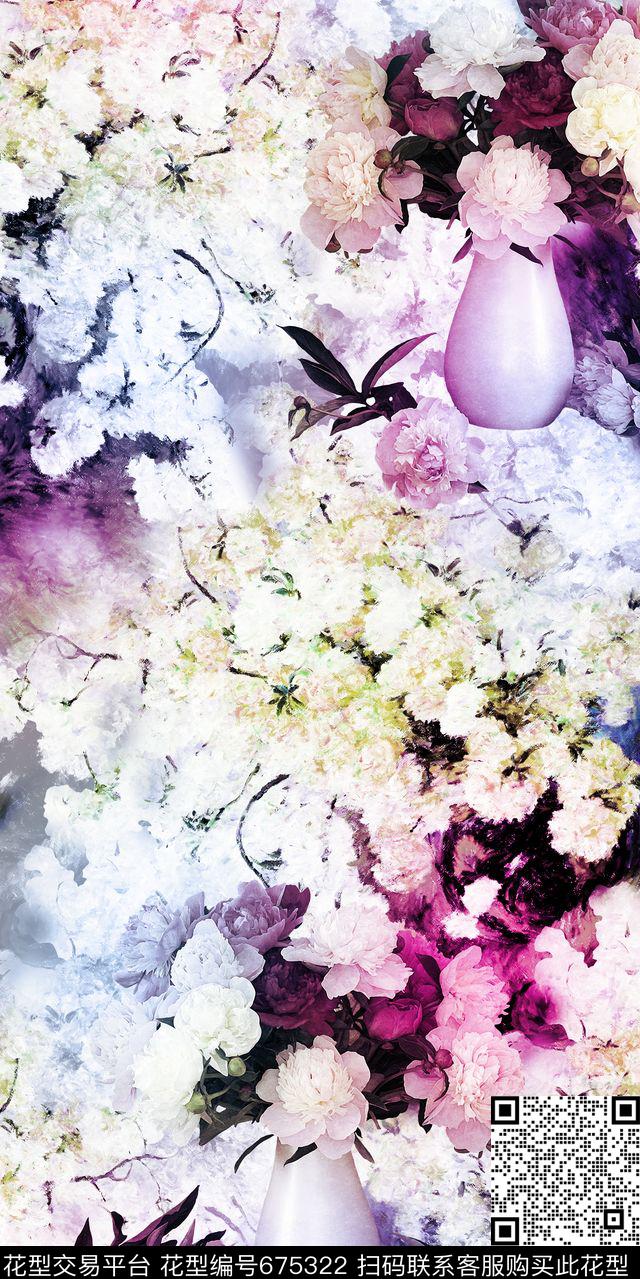 小碎花花朵花卉数码印花华亿平台下载（图片编号: 675322） - 瓦栏（Walan）