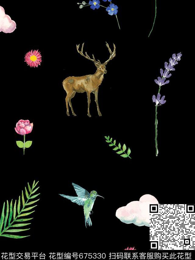 复古女装华亿平台花卉数码印花华亿平台下载（图片编号: 675330） - 瓦栏（Walan）