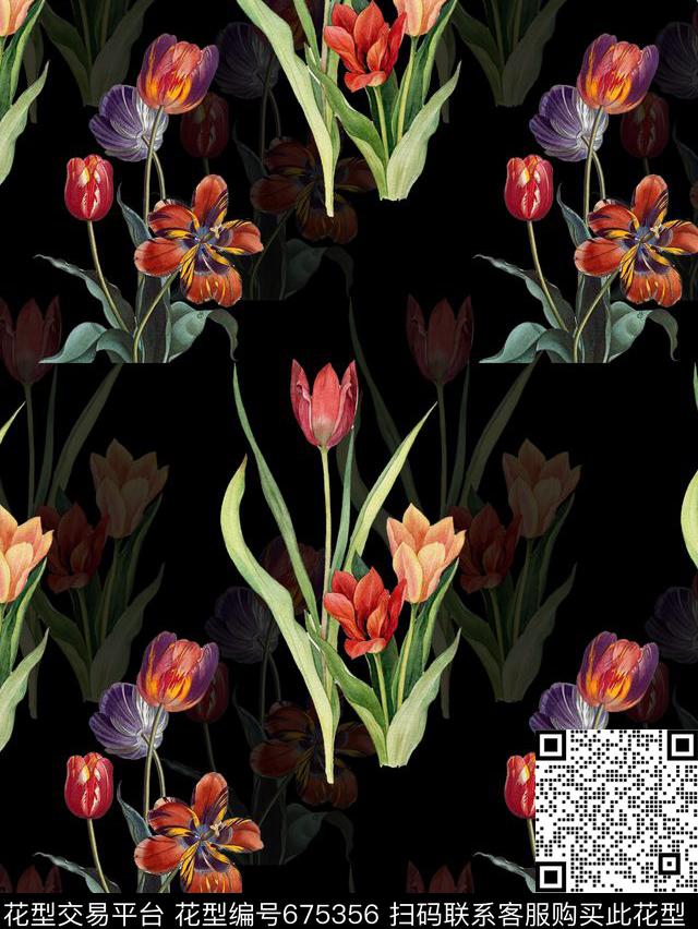 复古女装华亿平台植物数码印花华亿平台下载（图片编号: 675356） - 瓦栏（Walan）