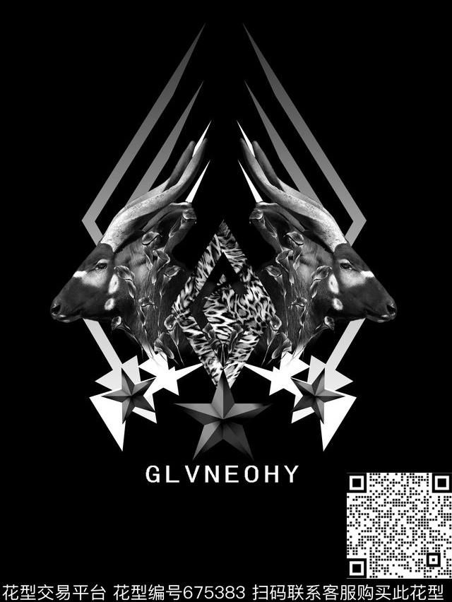 纪梵希羊头几何数码印花华亿平台下载（图片编号: 675383） - 瓦栏（Walan）