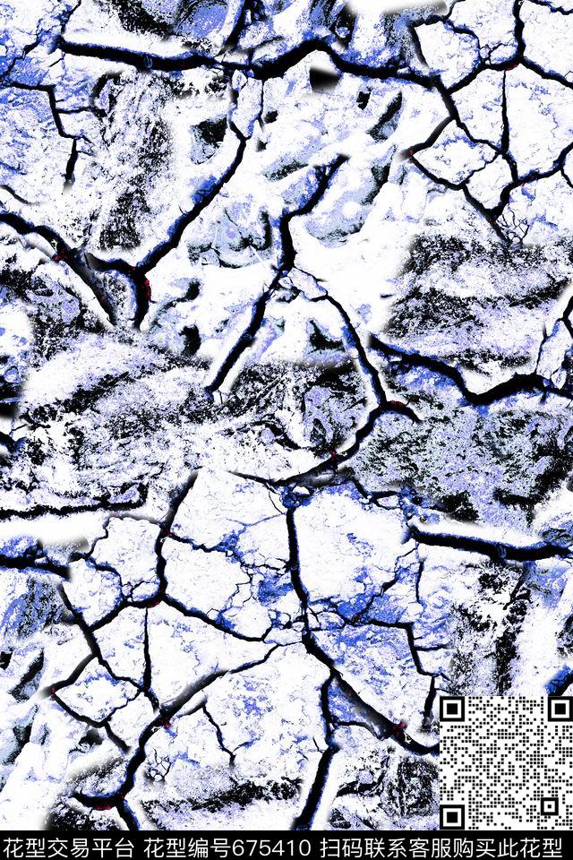 自然纹理抽象裂痕数码印花华亿平台下载（图片编号: 675410） - 瓦栏（Walan）