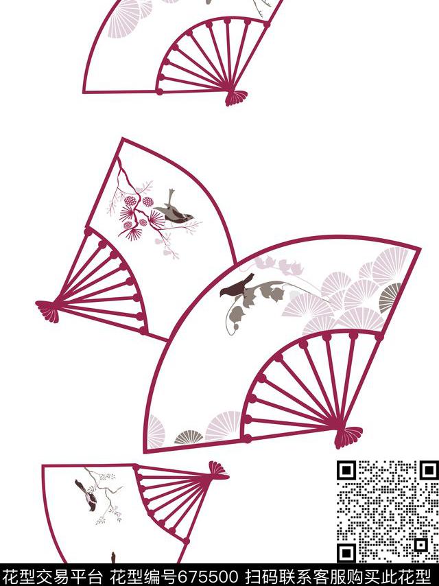 趣味工笔画中国风传统印花华亿平台下载（图片编号: 675500） - 瓦栏（Walan）