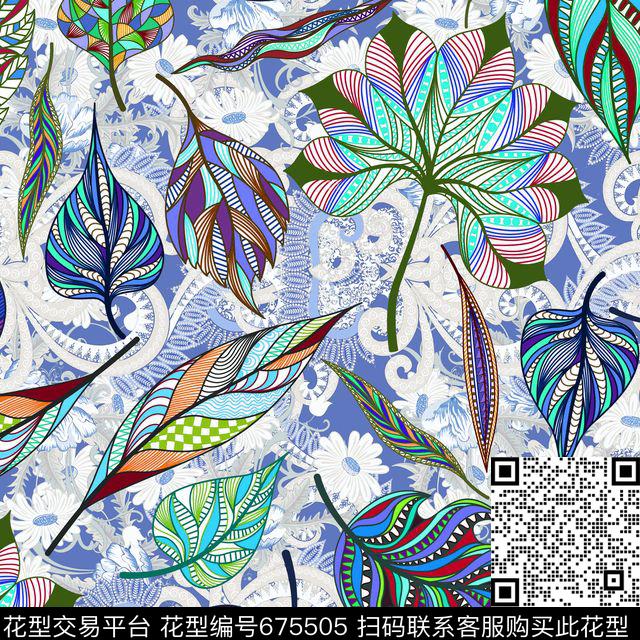 花卉蔓藤花卉底纹佩斯利数码印花华亿平台下载（图片编号: 675505） - 瓦栏（Walan）