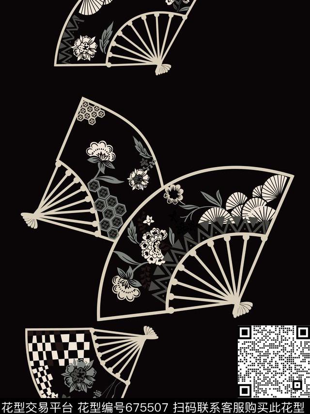 趣味工笔画中国风传统印花华亿平台下载（图片编号: 675507） - 瓦栏（Walan）