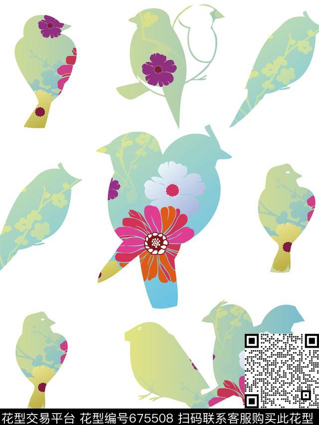动物趣味花卉数码印花华亿平台下载（图片编号: 675508） - 瓦栏（Walan）