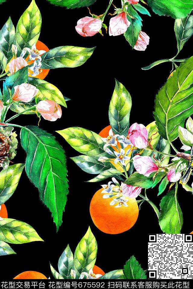 泳装水果花卉数码印花华亿平台下载（图片编号: 675592） - 瓦栏（Walan）