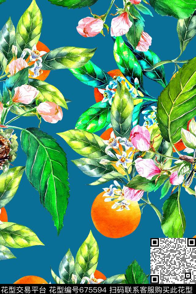 泳装水果花卉数码印花华亿平台下载（图片编号: 675594） - 瓦栏（Walan）