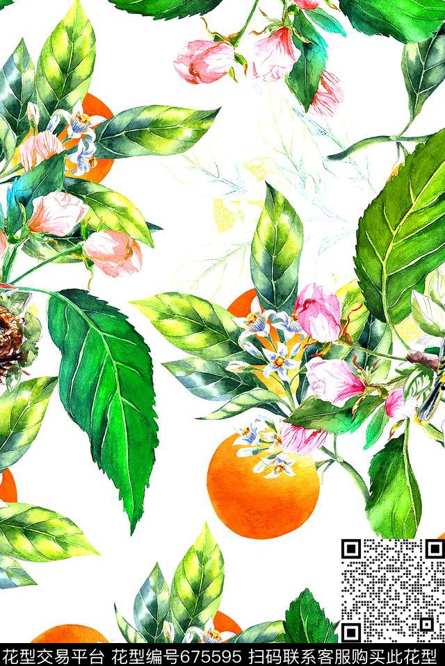泳装水果花卉数码印花华亿平台下载（图片编号: 675595） - 瓦栏（Walan）