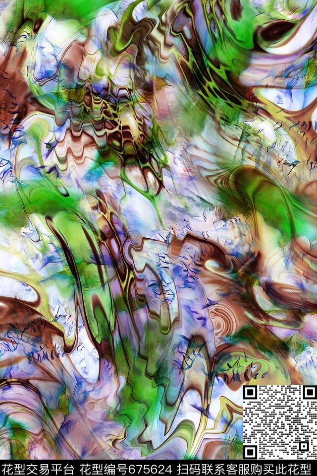 抽象数码印花华亿平台下载（图片编号: 675624） - 瓦栏（Walan）