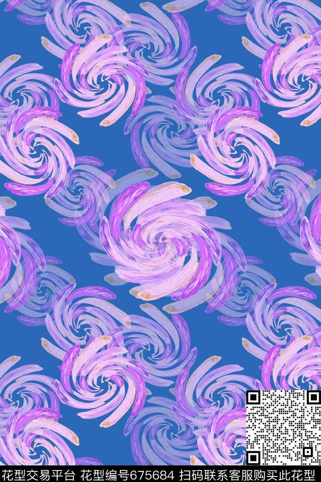 羊毛衫图案抽象花卉抽象图案数码印花华亿平台下载（图片编号: 675684） - 瓦栏（Walan）