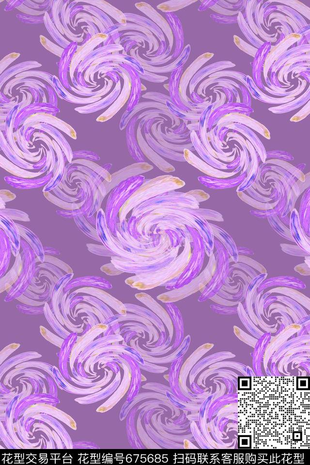 羊毛衫图案抽象花卉抽象图案数码印花华亿平台下载（图片编号: 675685） - 瓦栏（Walan）