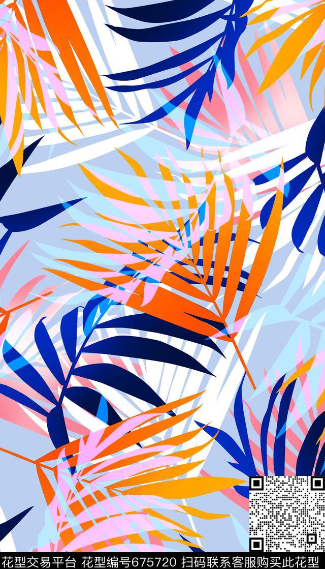 热带、树叶、简单传统印花华亿平台下载（图片编号: 675720） - 瓦栏（Walan）