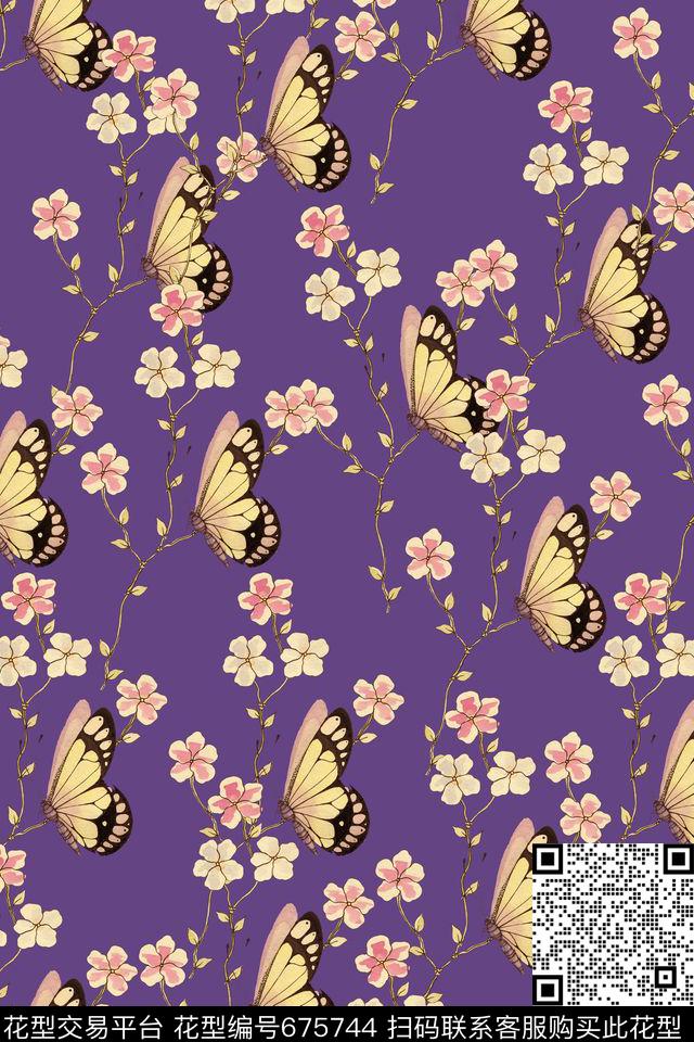 花朵花卉传统印花华亿平台下载（图片编号: 675744） - 瓦栏（Walan）