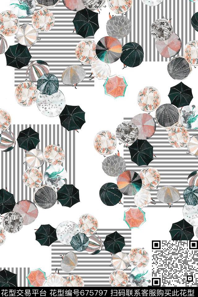 花卉花朵几何数码印花华亿平台下载（图片编号: 675797） - 瓦栏（Walan）