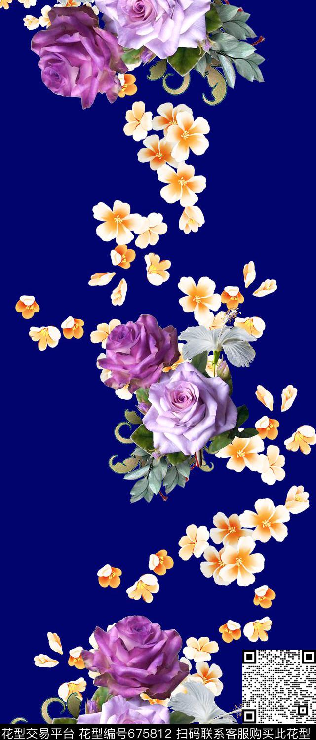玫瑰花卉数码印花华亿平台下载（图片编号: 675812） - 瓦栏（Walan）