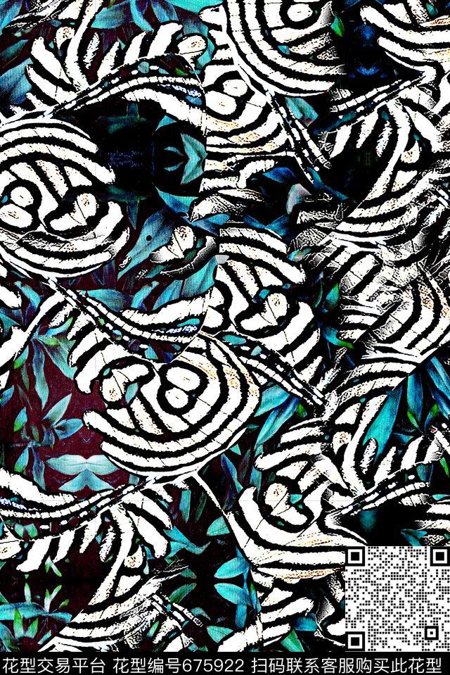 抽象纹理暗黑数码印花华亿平台下载（图片编号: 675922） - 瓦栏（Walan）