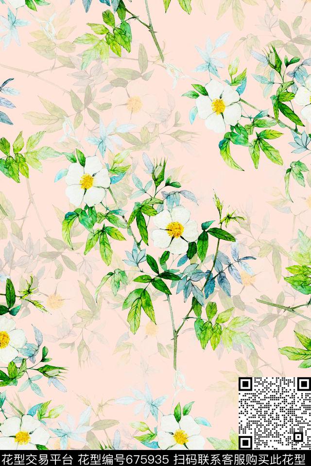 时尚抽象手绘女装植物水彩画数码印花时尚潮流泳装清爽春夏泳装渐变纹理印花雪纺真丝棉布料窗帘印花数码印花华亿平台下载（图片编号: 675935） - 瓦栏（Walan）