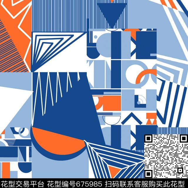 日韩风竖条不规则几何传统印花华亿平台下载（图片编号: 675985） - 瓦栏（Walan）