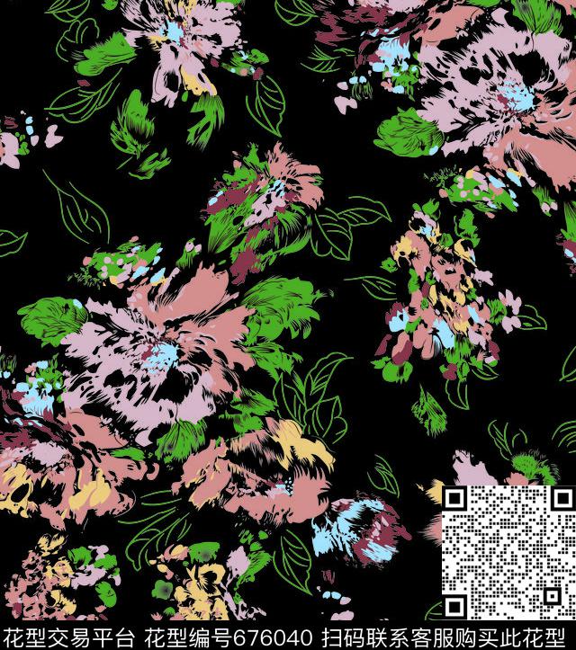 花瓣小碎花花朵传统印花华亿平台下载（图片编号: 676040） - 瓦栏（Walan）