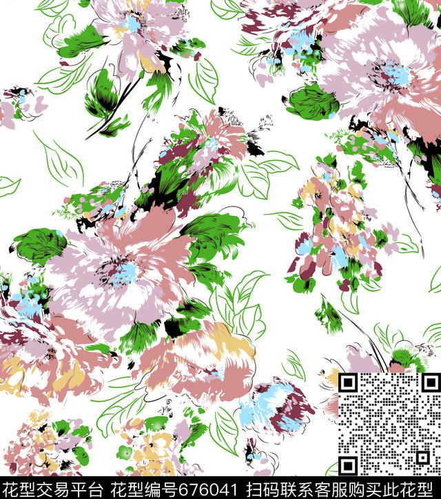 花瓣小碎花花朵传统印花华亿平台下载（图片编号: 676041） - 瓦栏（Walan）