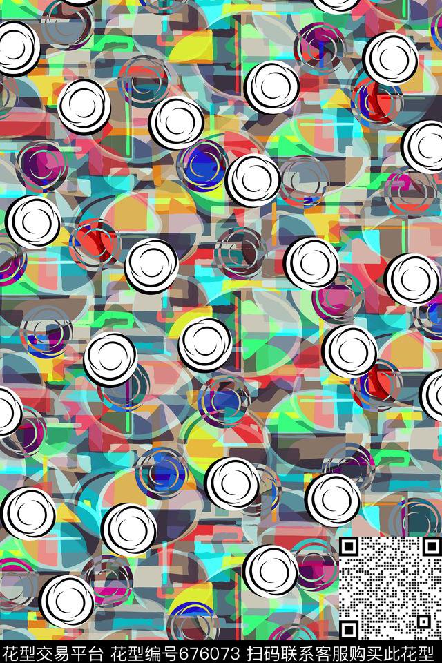 女装几何波点数码印花华亿平台下载（图片编号: 676073） - 瓦栏（Walan）