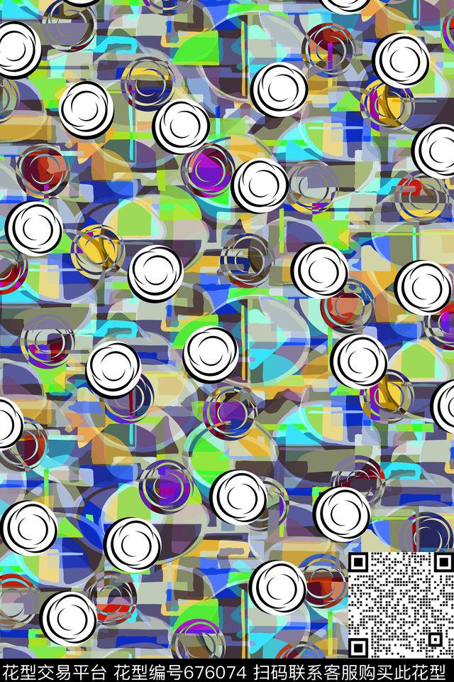 女装几何波点数码印花华亿平台下载（图片编号: 676074） - 瓦栏（Walan）