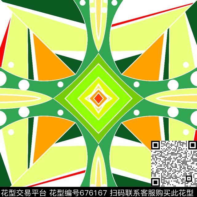 抽象丝巾纹样休闲数码印花华亿平台下载（图片编号: 676167） - 瓦栏（Walan）